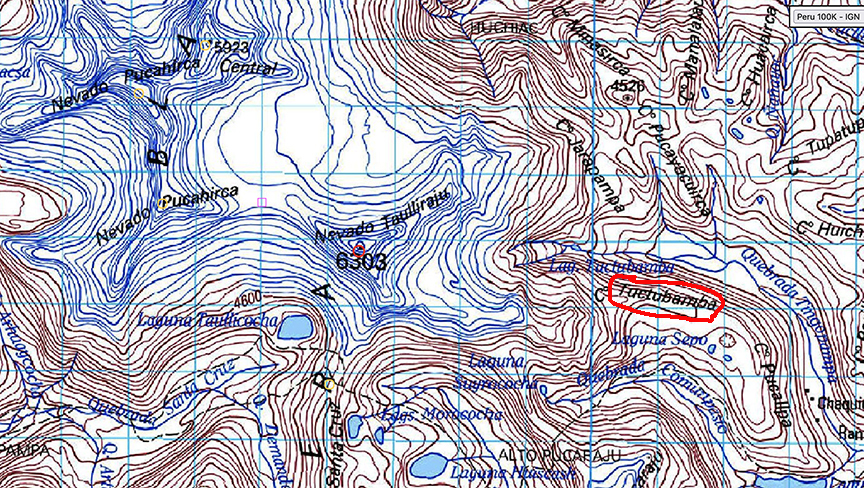 map of climbing area